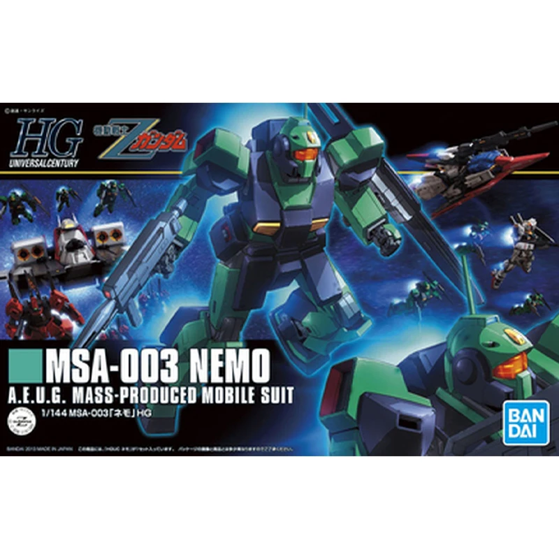 Bandai Genuine Gundam HGUC Series Model Kit 1/144 Anime Figure MSA-003 Nemo Gundam A.E.U.G. MASS-PRODUCED Mobile Suit Action Toy