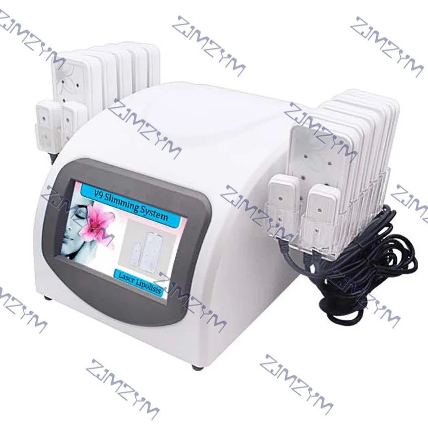 14 แผ่นร้อน Lipo เลเซอร์ลดน้ําหนักนวดกระชับสัดส่วนเครื่องมือไขมัน Body Shaping Beauty Machine