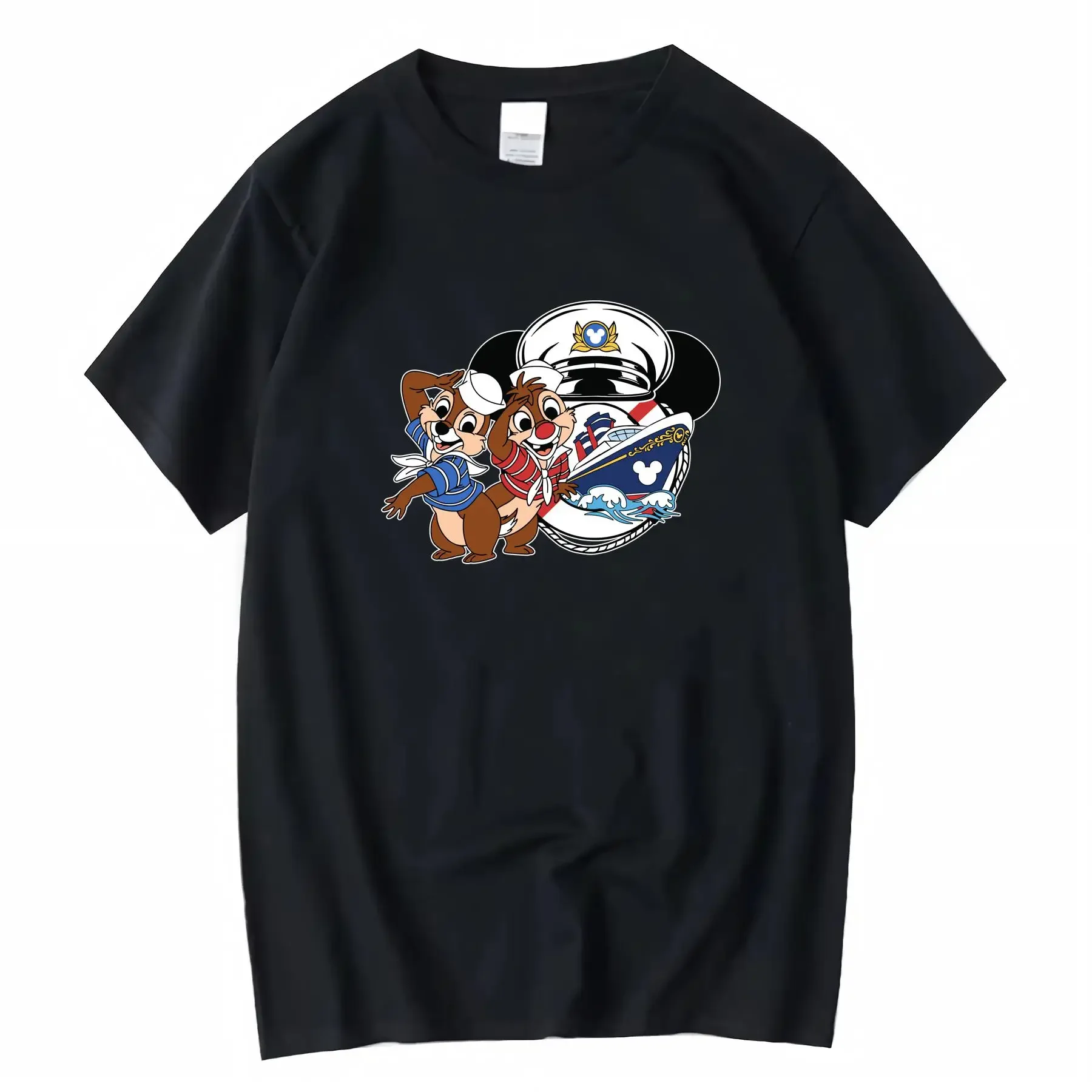 

Футболка Chip Dale Cruise Trip Sailor, белая, черная, винтажная, с стираным рисунком, повседневная, стильная, удобная, растянутая, модная, унисекс