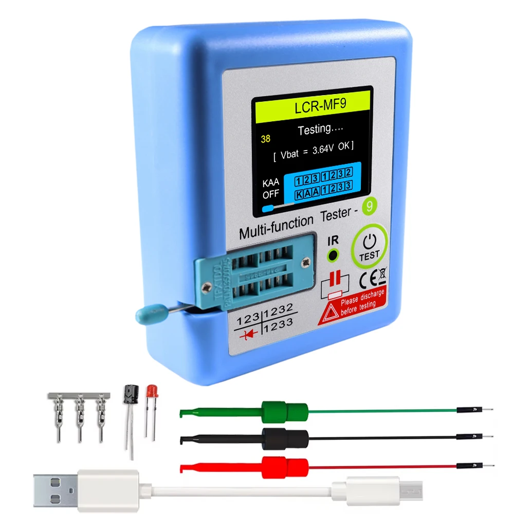 

LCR-MF9 1.8-inch TFT LCD display diode transistor test module MOSFET NPN PNP three terminal bidirectional thyristor MOS