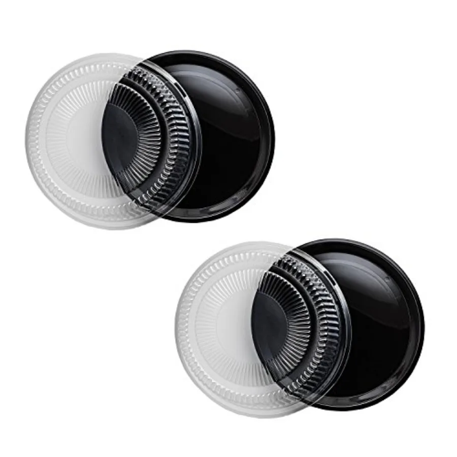 

Hard Plastic Tray With Clear Dome Lids 12" Black