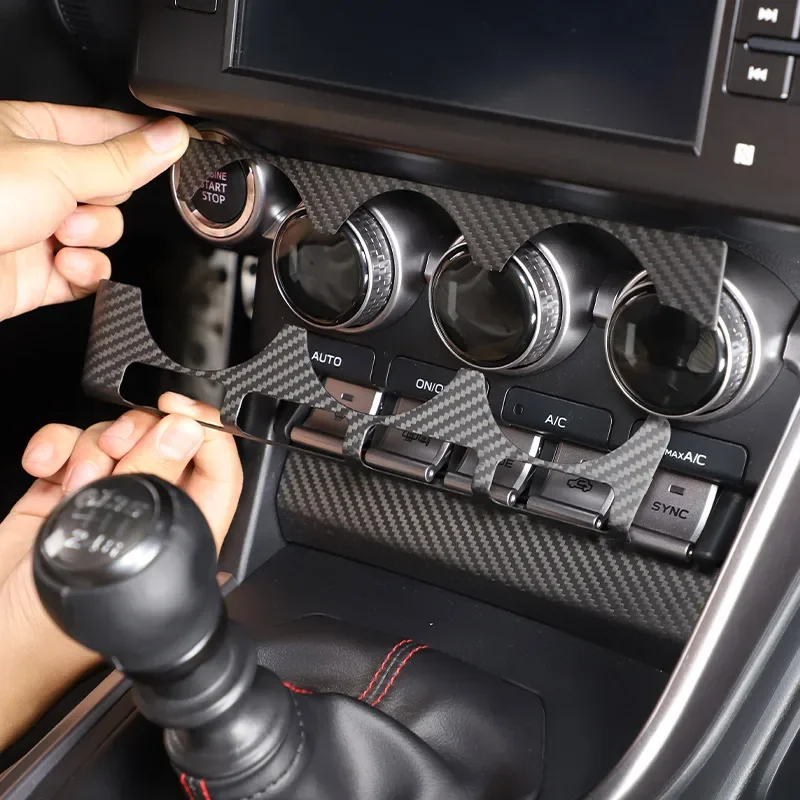 Real Carbon Fiber Car Air Conditioner Mode Button Decorative Frame Sticker For Toyota 86 2022 For Subaru BRZ 2022+ Accessories