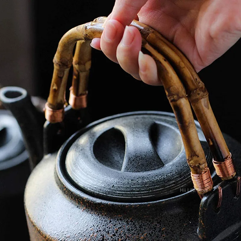 Pottery U-Shaped Teapot Handle Bamboo/Brass DIY Replacement Tea Set Kung Fu Tea Vintage Ceramic Accessories Supplies