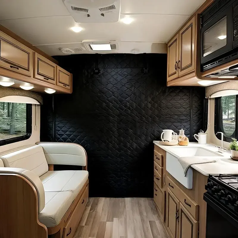 Campervan Cab Thermal Divider UV Privacy Blackout Curtain for Fiat Ducato Peugeot Boxer Citroen Relay 2006+ Ram Promaster