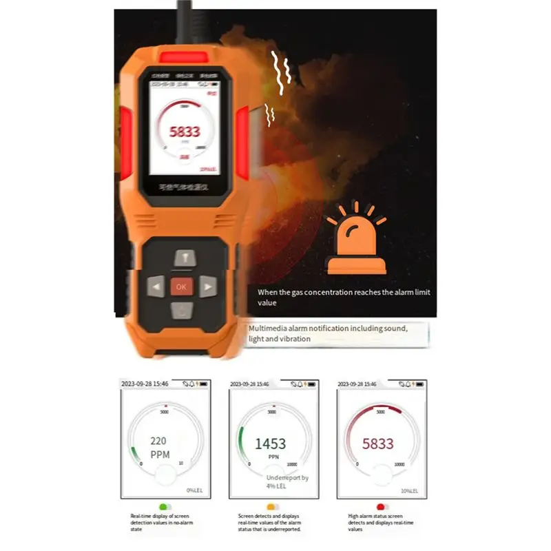 [جديد A09R!】 كاشف تسرب الغاز القابل للاحتراق نطاق PPM رقمي مسموع/إنذار مرئي مستشعر أشباه الموصلات غاز البروبان الطبيعي #3