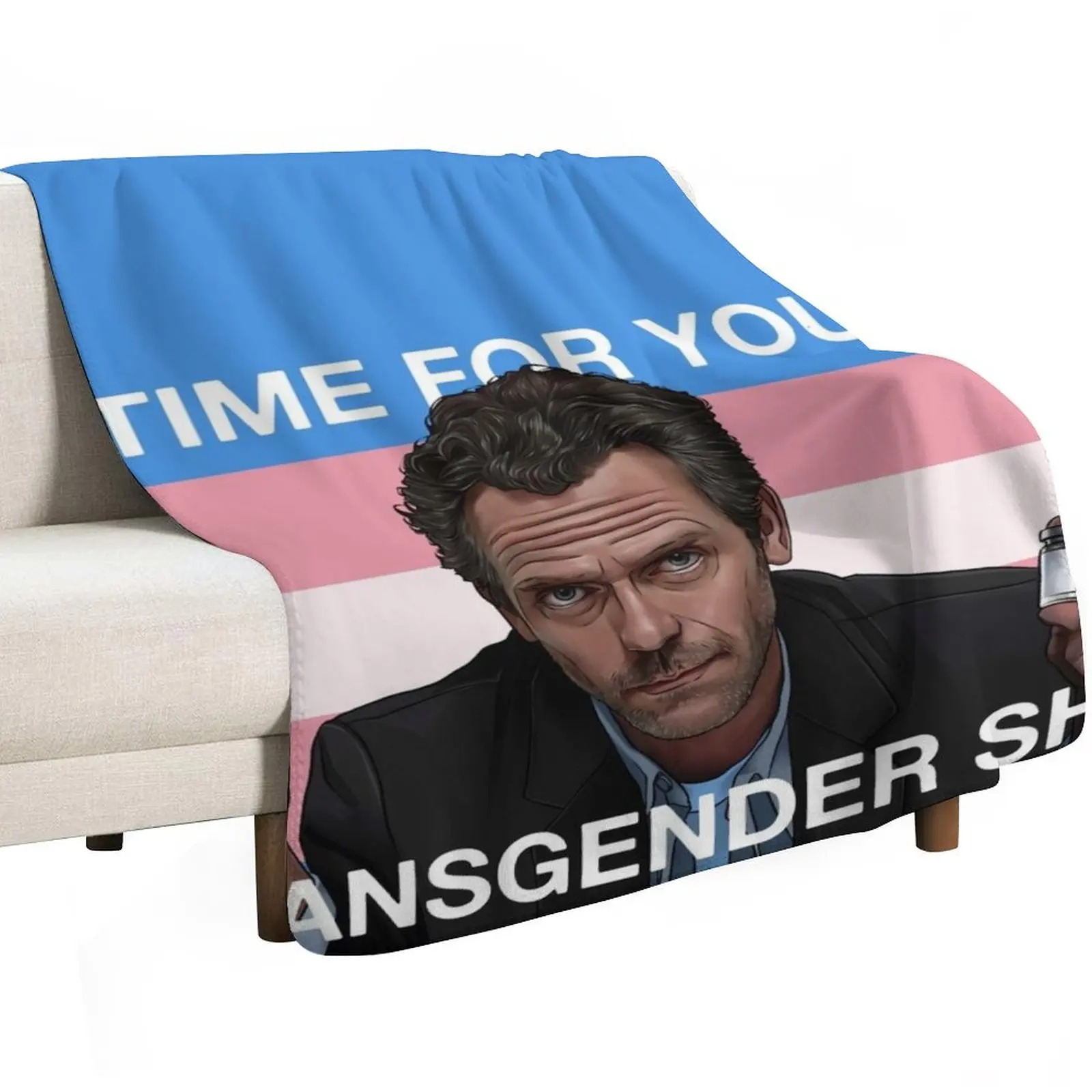 Dr. House Trans Flag Throw Blanket Extra Large Throw Travel Soft Baby Sofas anime Blankets