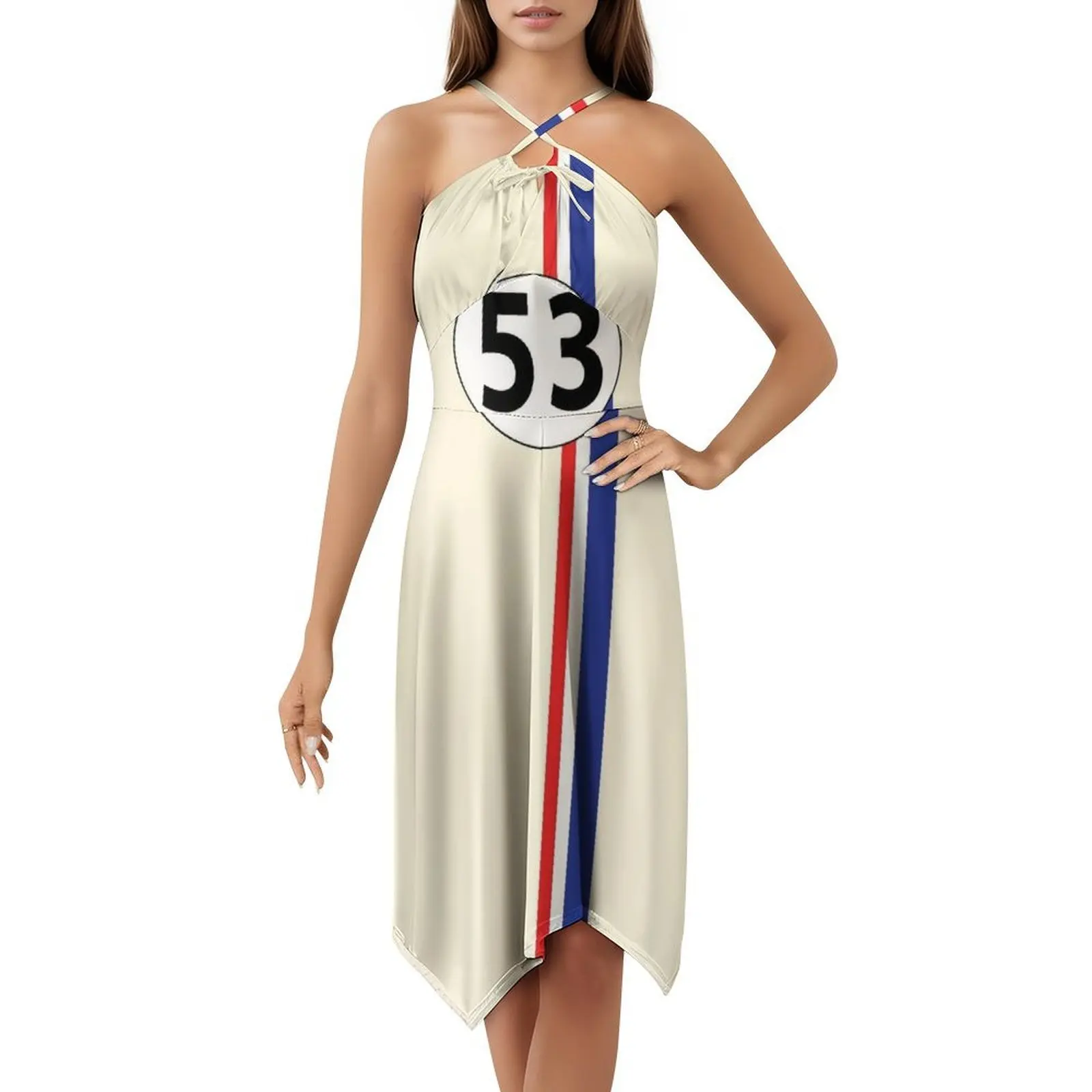 Herbie Nummer 53 Koreaanse stijl jurk voor dames Elegante vrijetijdskleding voor feest of dagelijks gebruik Raceauto Raceauto Racing Nummer 53