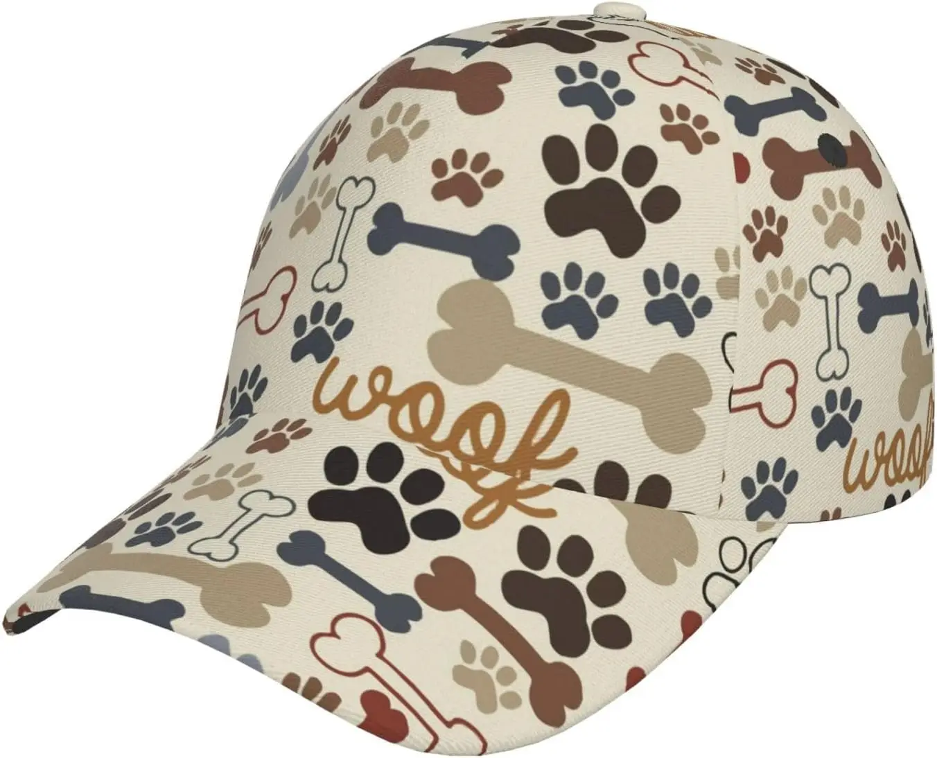 Dog Paw Prints Bones Baseball Cap Men Women Classic Adjustable for Running Workout and Outdoor All Season Hat