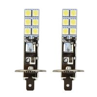 2Pcs Car Fog Light Super Bright H1 Bright Headlight Driving Bulb 55W LED DRL Turn Signals 12SMD-5050 6000K Hi/Low Kit Beam