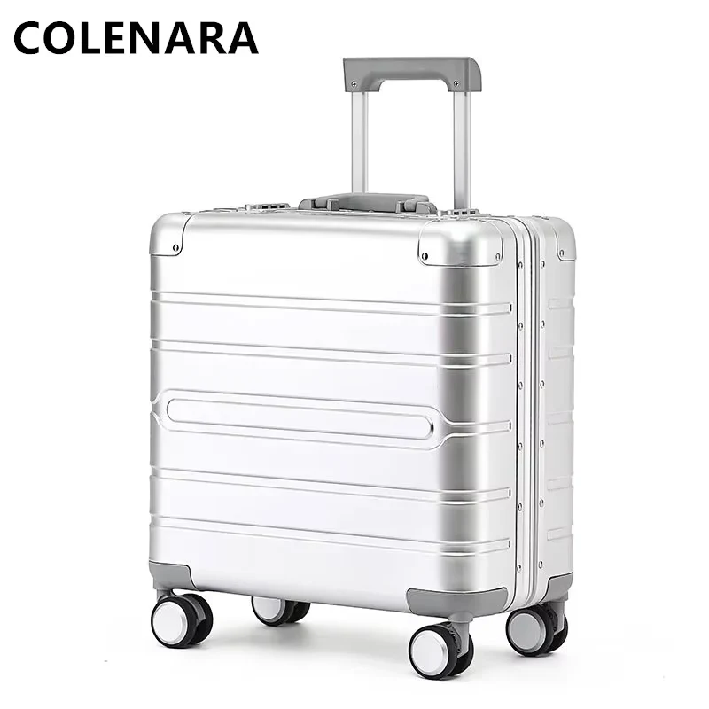 COLENARA Cabin Suitcase 18 Inch Boarding Box Men's Business Trolley Case Cart Travel Bag Universal Wheel Rolling Luggage