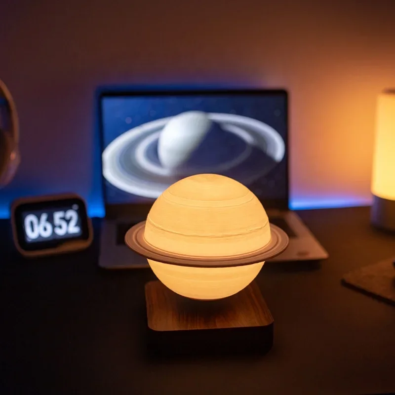 Customized Novelty 3D Home Decor Room Night Lights Kids USB Touch Control Table Floating Saturn Bedroom Light