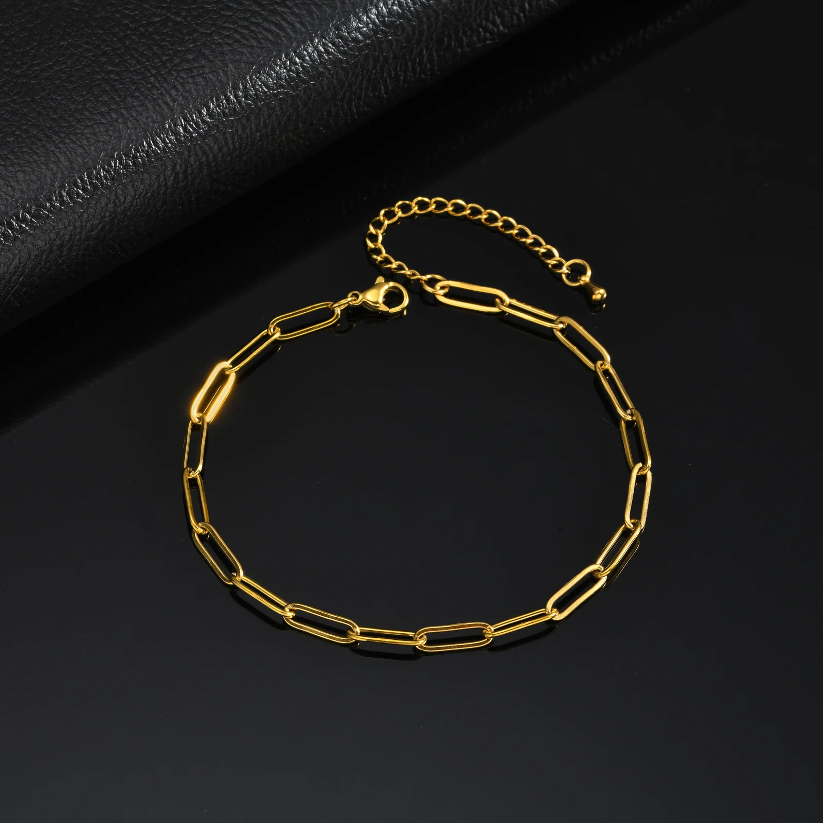 Vnox Edelstahl Fußkettchen in Goldfarbe für Männer, Verstellbare Gliederkette, Wasserdichter Strand-Fußschmuck, Urlaubsgeschenk – Detail 18
