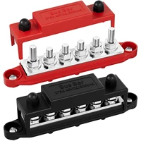 DaierTek-Barra de Bus 275A, bloque de distribución de energía de 12V, barra colectora de Audio para coche, 6x5/16 ""(M8), Terminal Stud, barra de Bus de batería de tierra positiva