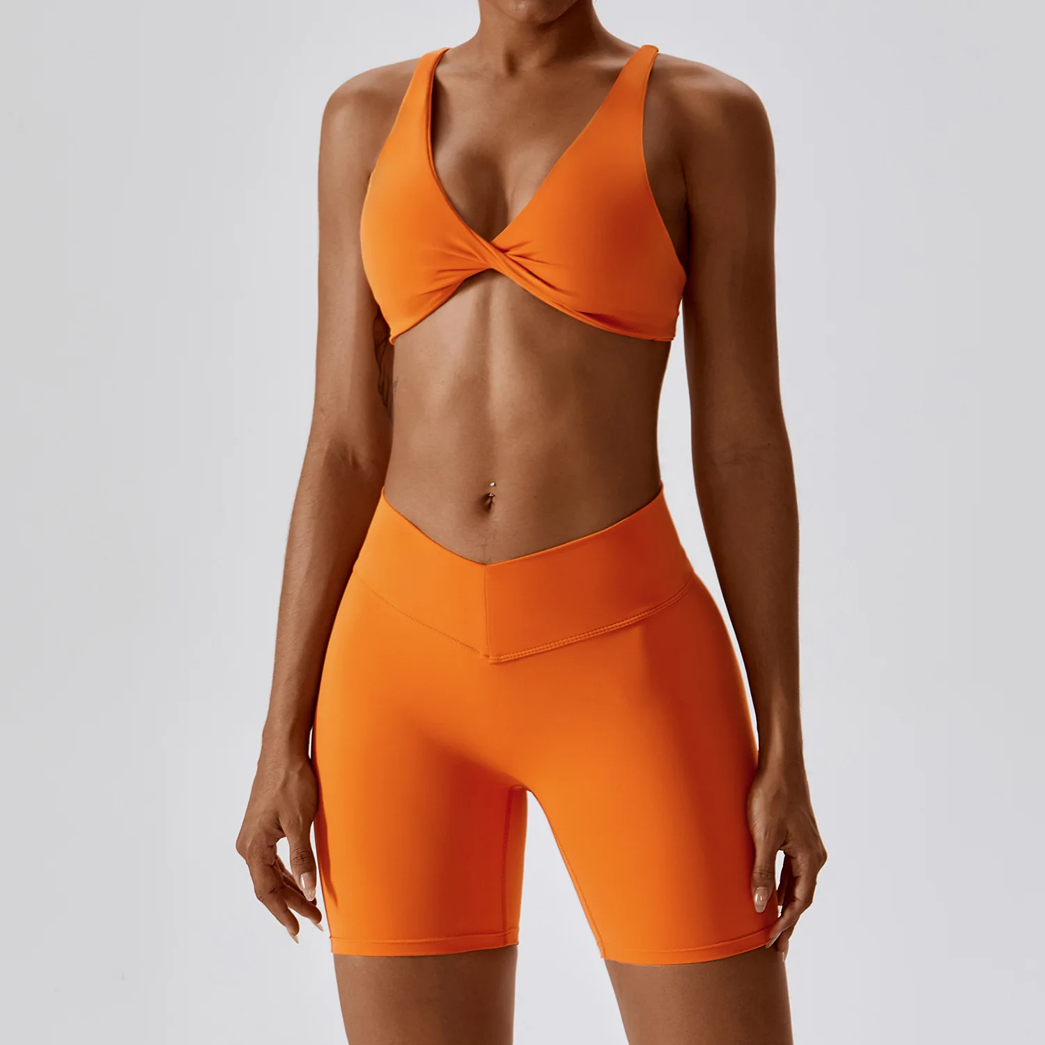 Conjunto de ioga feminino sem costura, roupas de treino, sutiã esportivo, shorts de cintura alta, legging sexy, roupas de fitness, verão