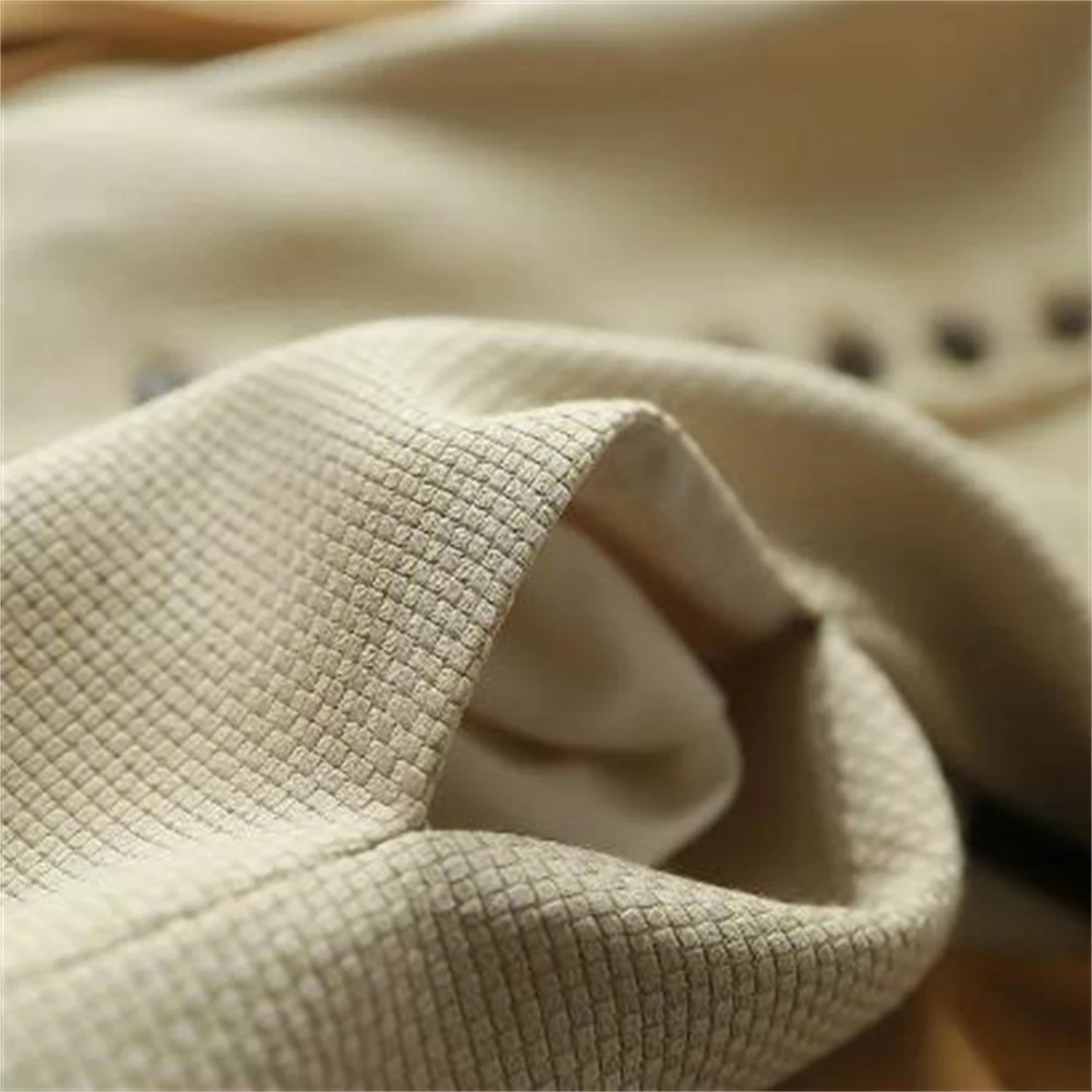 S-3XL All Match Retro Slender Outerwear Autumn Casual Vest Women Vests Waffle Woven Single Breasted Coats Office Lady Elegant