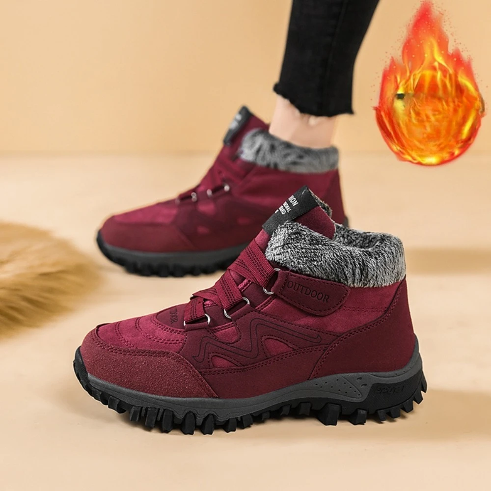 

2026 зимние зимние ботинки унисекс, большие размеры и хлопковая обувь среднего размера на флисовой подкладке для пар, уличная повседневная обувь с круглым носком на плоской подошве