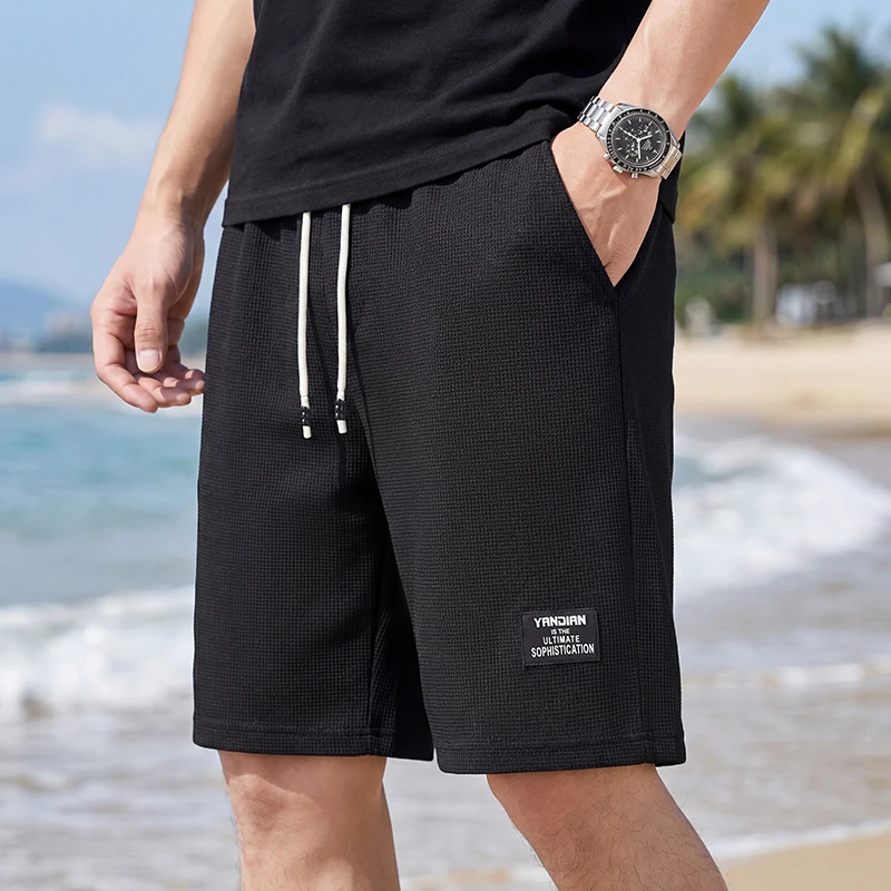 

Мужские шорты, пляжные шорты, мужские спортивные шорты, новая модная текстурированная ткань, подходящая для повседневной носки и занятий спортом.