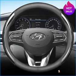 Car Steering Wheel Cover For Hyundai Accent Elantra Avante Kona Solaris Santa Fe 4 2017 2018 2019 2020 2021 - 2024 Accessories