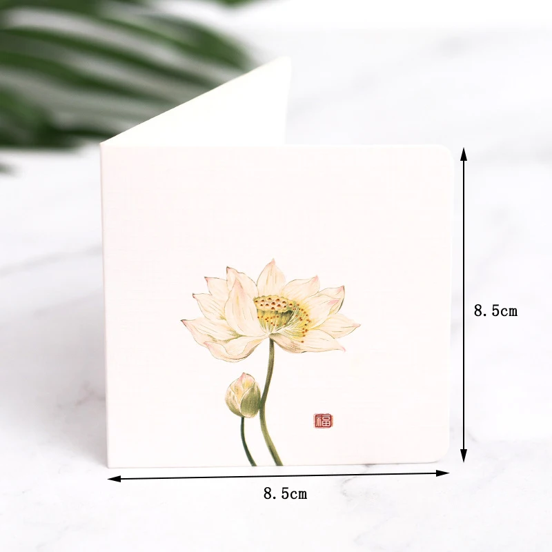 10Pcs/Set Chinese Style Flower Bird Greeting Cards Birthday Wedding Thank You Blessing Card Invitations for Mothers Father's Day