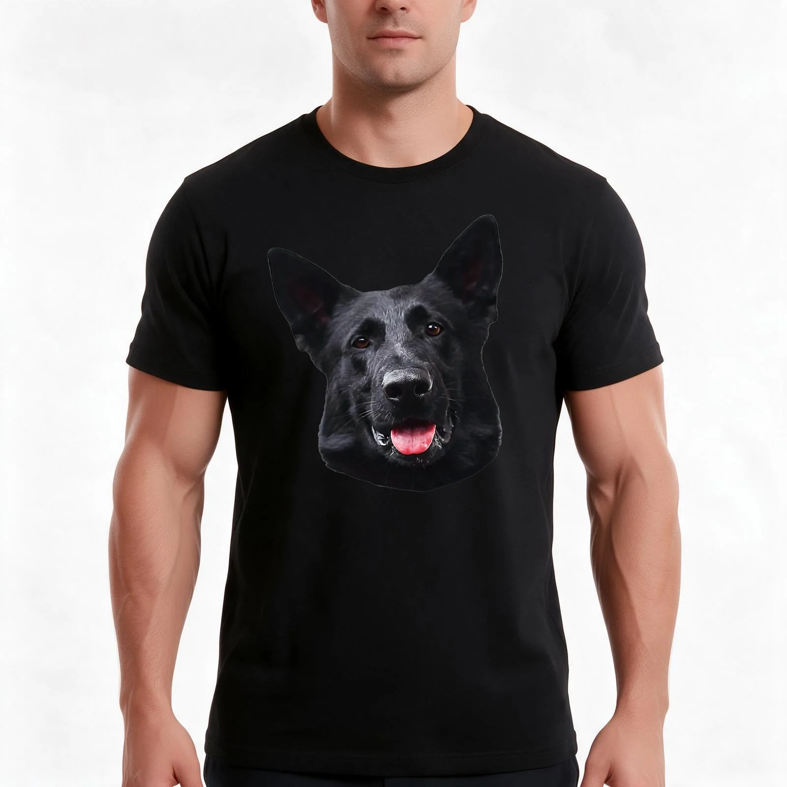Black German Shepherd Dog - Stunning! T-Shirt Summer Casual Cotton Tee Oversized Streetwear Tops Vintage Graphic Print