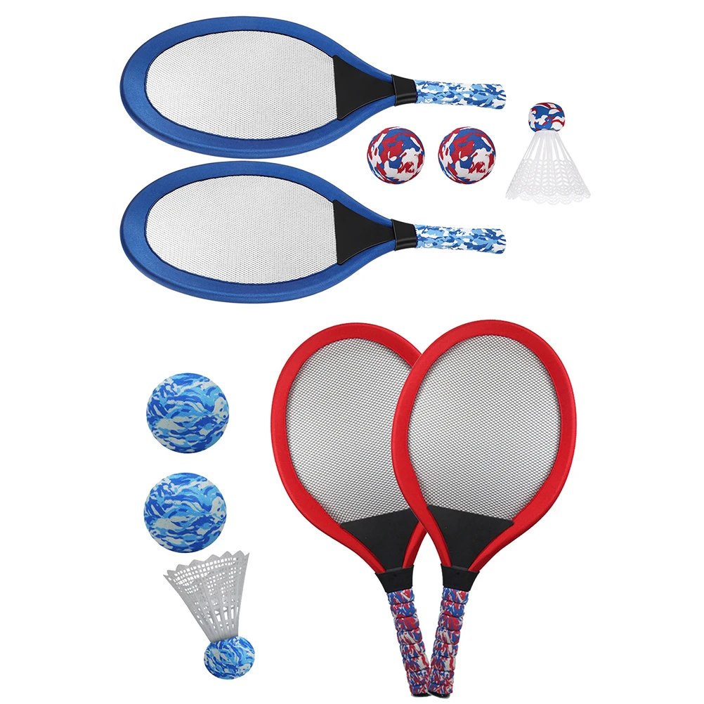 

2 set Beach Tennis Racket Set Kids Lightweight Sport Paddles Durable Toy Racquet Multi-Use Play Soft Mesh Surface Outdoor