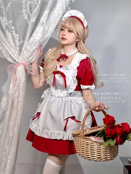 10 best sales Rotes Dienstmädchenkleid - №4