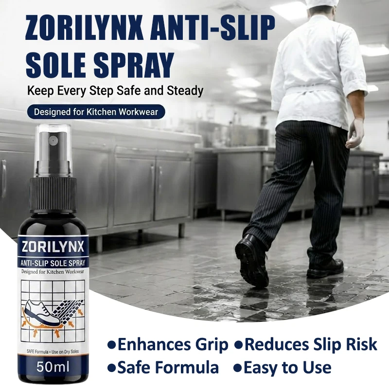 Premium Anti-Slip Shoe Treatment Spray Specialized Traction Grip Enhancer for Food Service Industry and Kitchen Environments