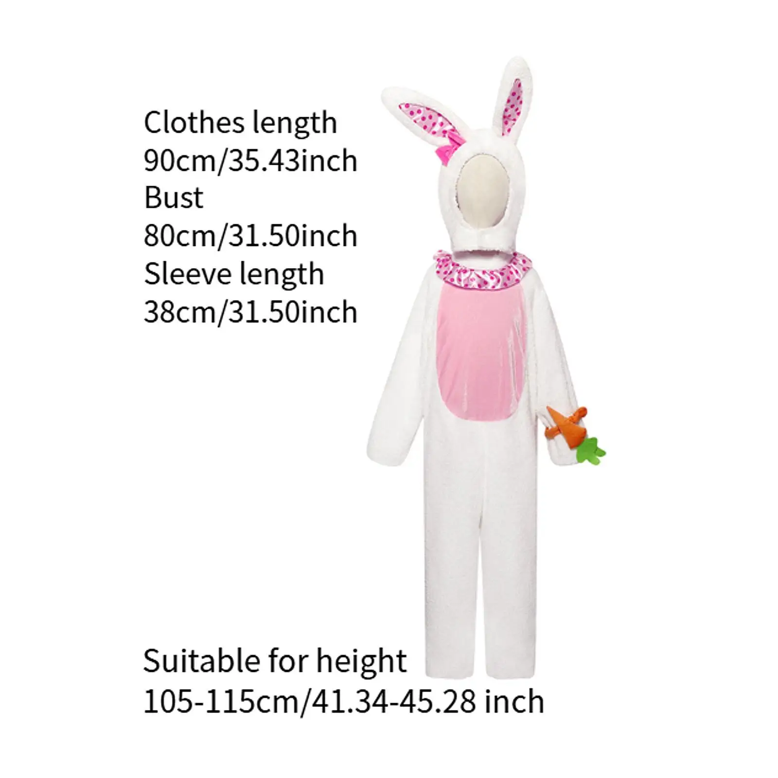 Bunny-kostuum voor kinderen Lichtgewicht aankleden Nieuwigheidscadeaus met hoeden Outfit voor carnaval Vakantie Verjaardag Festival Stage Performance