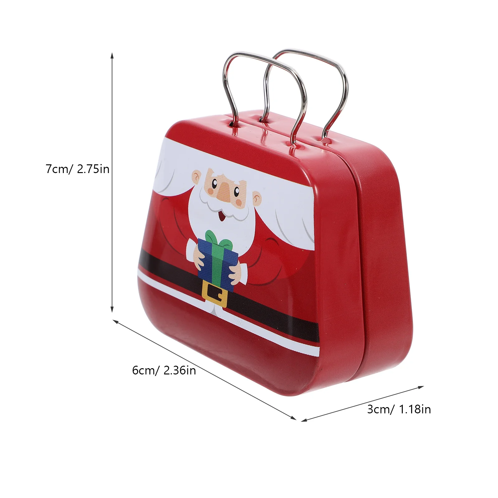 أنيقة عيد الميلاد كوكي القصدير صفيح صغير يده كاندي صندوق جولة علب عطلة البسكويت الحاويات التخزين الزخرفية #2