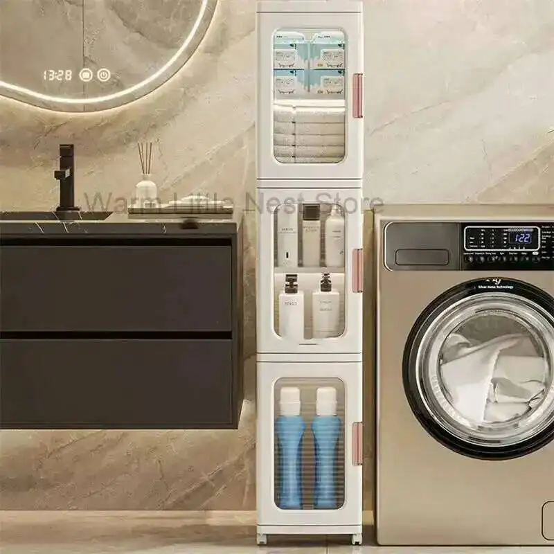 

Cabinet Bathroom Storage Ultra-narrow Folding Floor Cabinet Home Multi-layer Toilet Shelves Large-capacity Bathroom Furniture