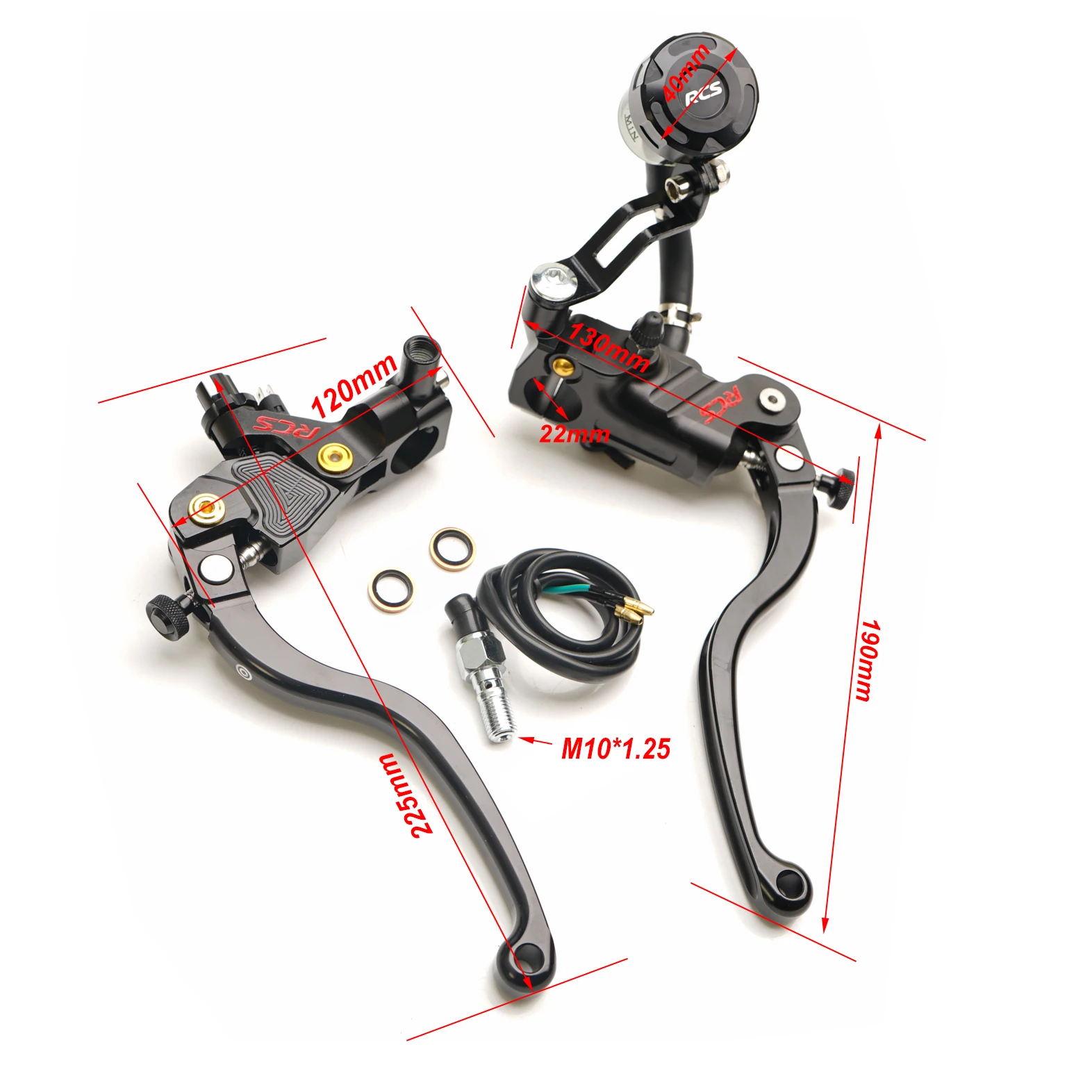 17.5rcs perch line clutch brake master cylinder lever 22mm universal 19mm piston for racing street bike honda yamaha kawasaki