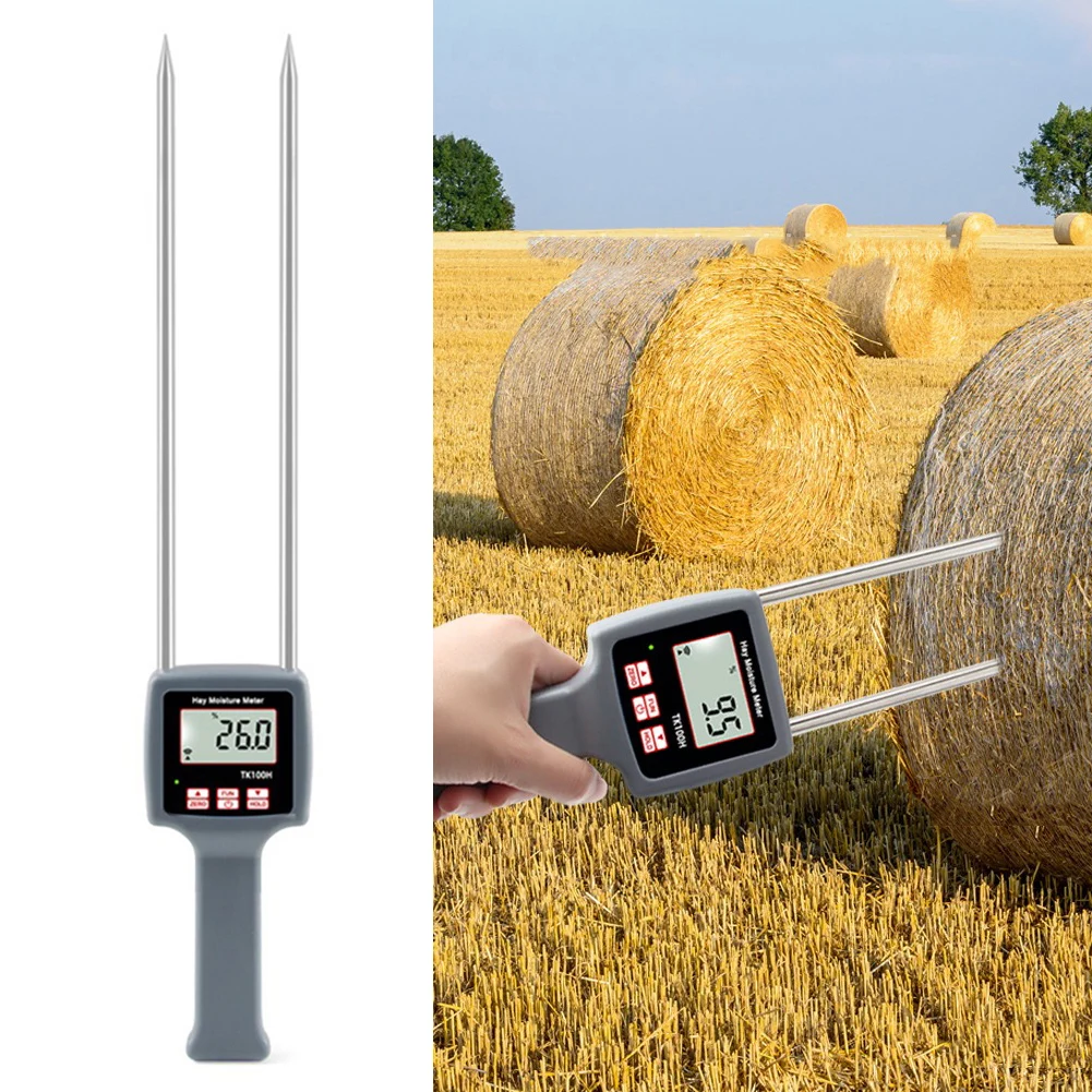 Grain Moisture Meter Accurate LCD Grain Tester Backlit LCD Display Battery Change Indicator Conductivity Operation