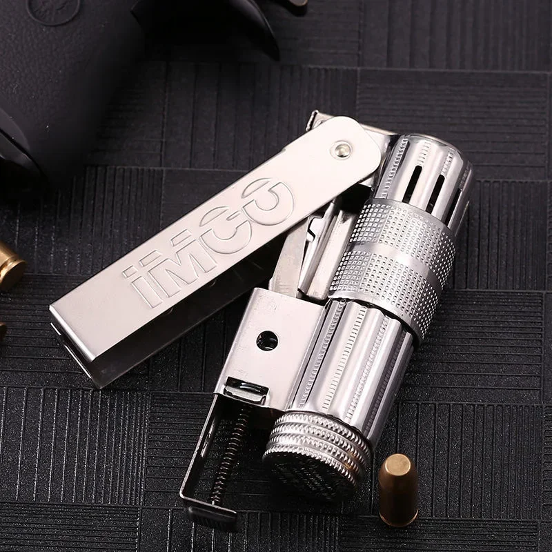 Original IMCO Lighter Old Gasoline Flint Lighter Windproof Stainless Steel Cigarette Petrol Oil Lighter Inflated Gadgets Man