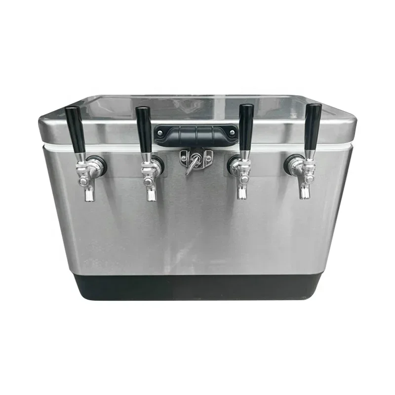 Hot 50L With 4 Faucets For Outdoor Mobility Campsites Cooler Box Portable Beer Dispenser Jockey Box