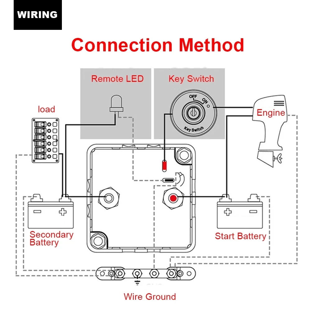 Relé sensible al voltaje de 12V y 140A, aislador de batería, relé de carga automática, accesorios para coche, relé de batería de coche