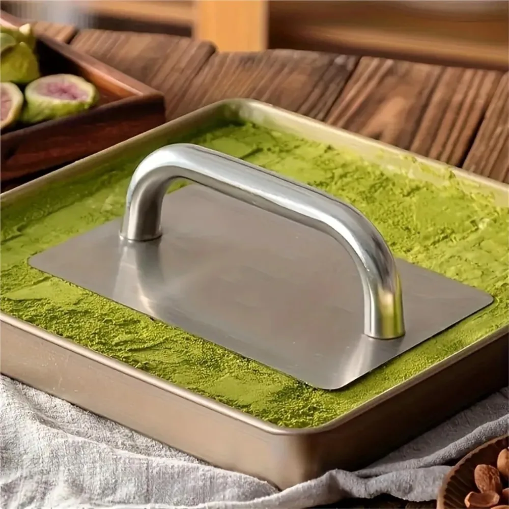 

Stainless Steel Burger Patty Press Professional Rectangular Donkey-hide Gelatin Press High-Grip Handle Dough Compactor Pies