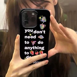Ins Strawberry Letter Phone Case For iPhone 16 Pro Max 15 Pro 14 13 12 11 Pro X Xr Xs max Mini 7 8 Plus Lovely Y2K Phone Cases
