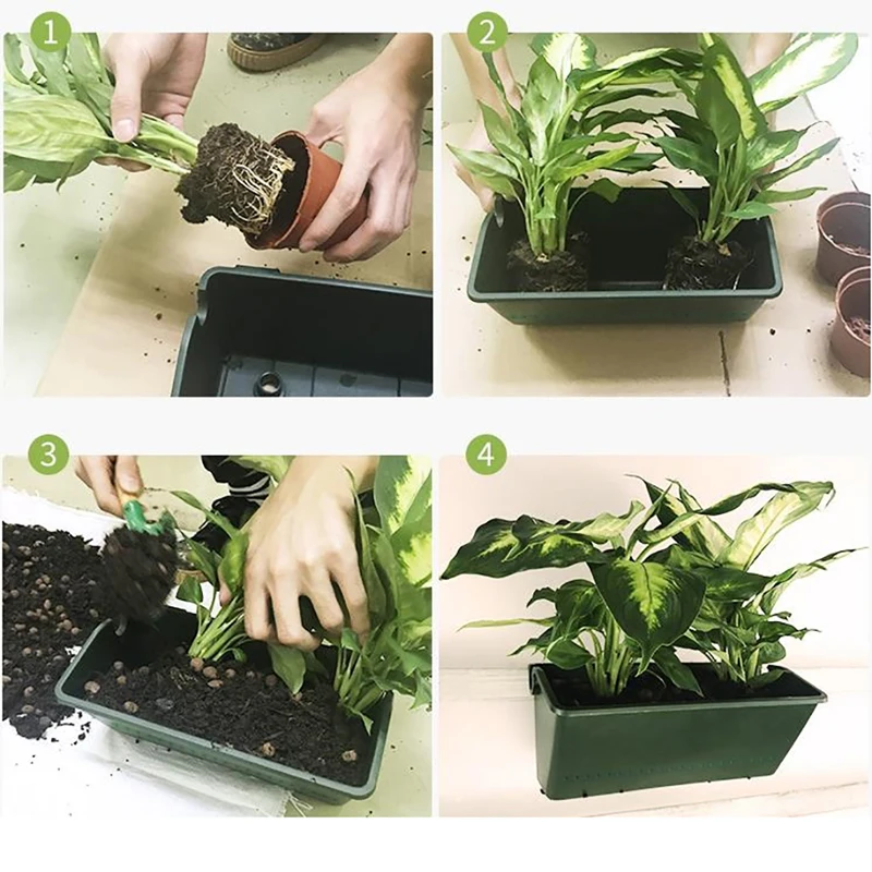 Vườn Ngoài Trời Vật Có Hoa Treo Tường Hoa Hộp Đựng Treo Tường Thẳng Đứng Nhựa Xanh Trồng Hộp Đồ Trang Trí Nhà Cửa