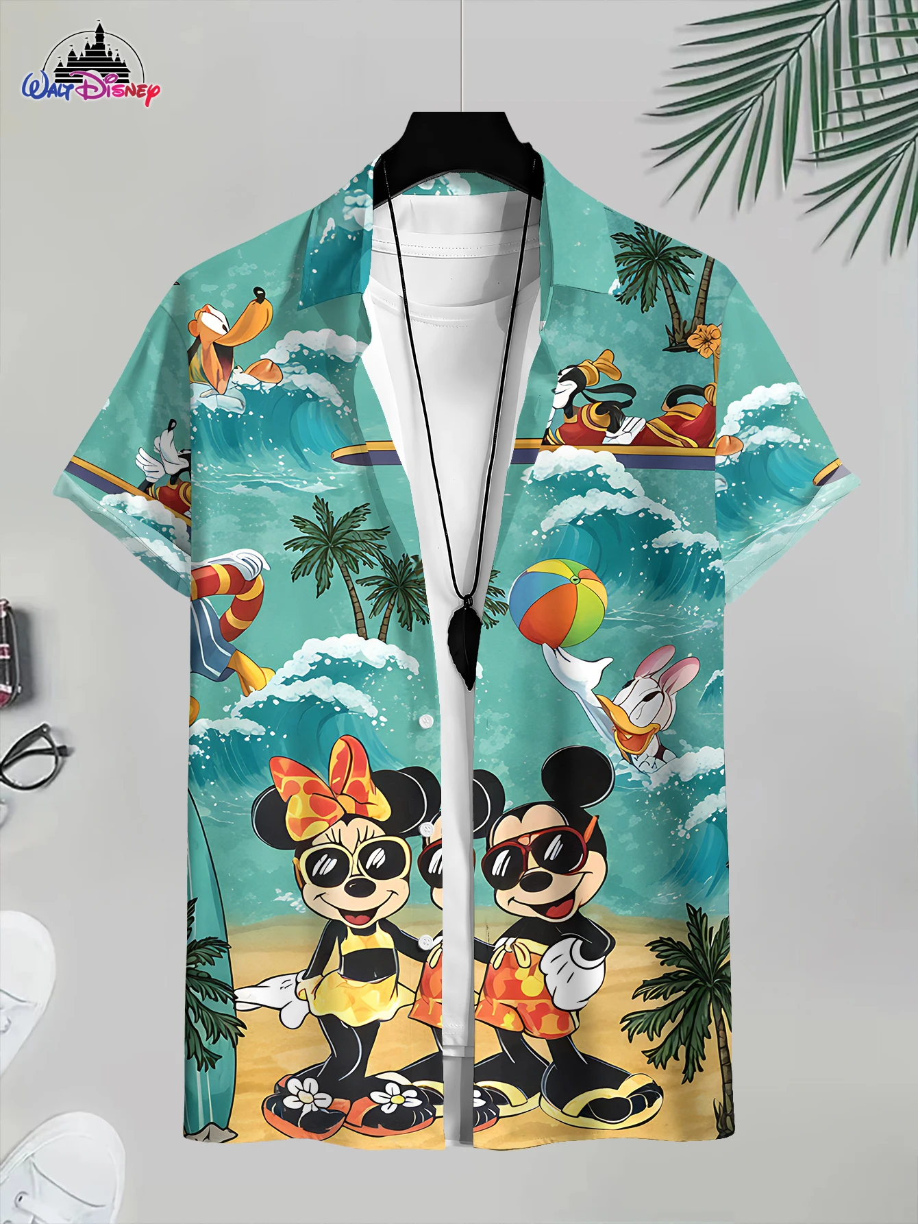 

Summer New Men's Short - Sleeve Shirt Collection: 3D Mickey Safari, 3D Mickey Beach, 3D Mickey Surf Print Assortment