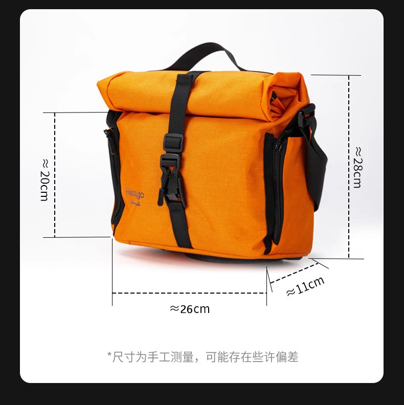 Heasygo 2517 Fahrradtasche, passend für Brompton Dahon Falträder mit Schweinenasen-Design, wasserdicht, multifunktional, 7–10 l, große Kapazität – Detail 3