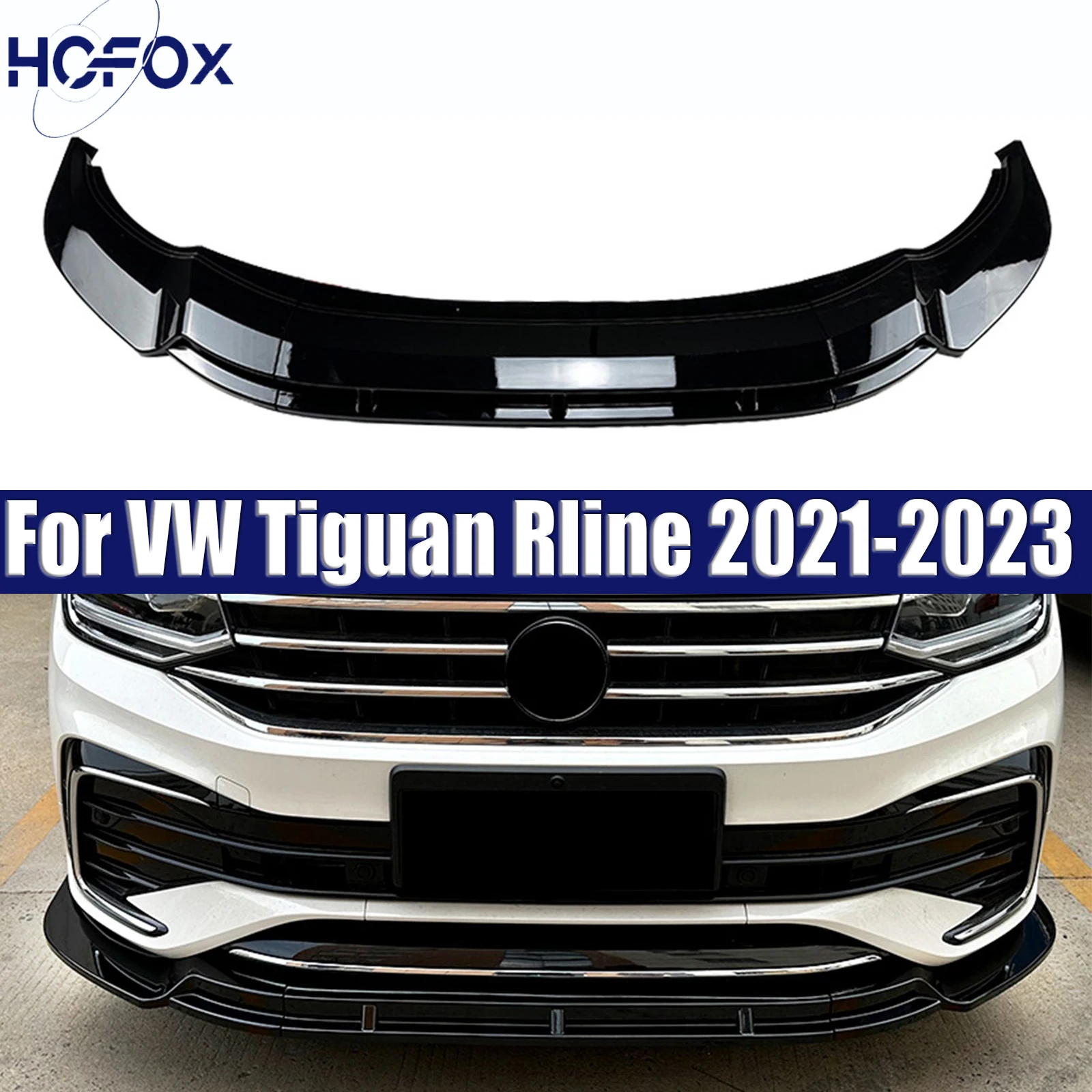 

Front Bumper Lip Spoiler Lower Guard Plate Splitter For VW Tiguan Rline 2021 2022 2023
