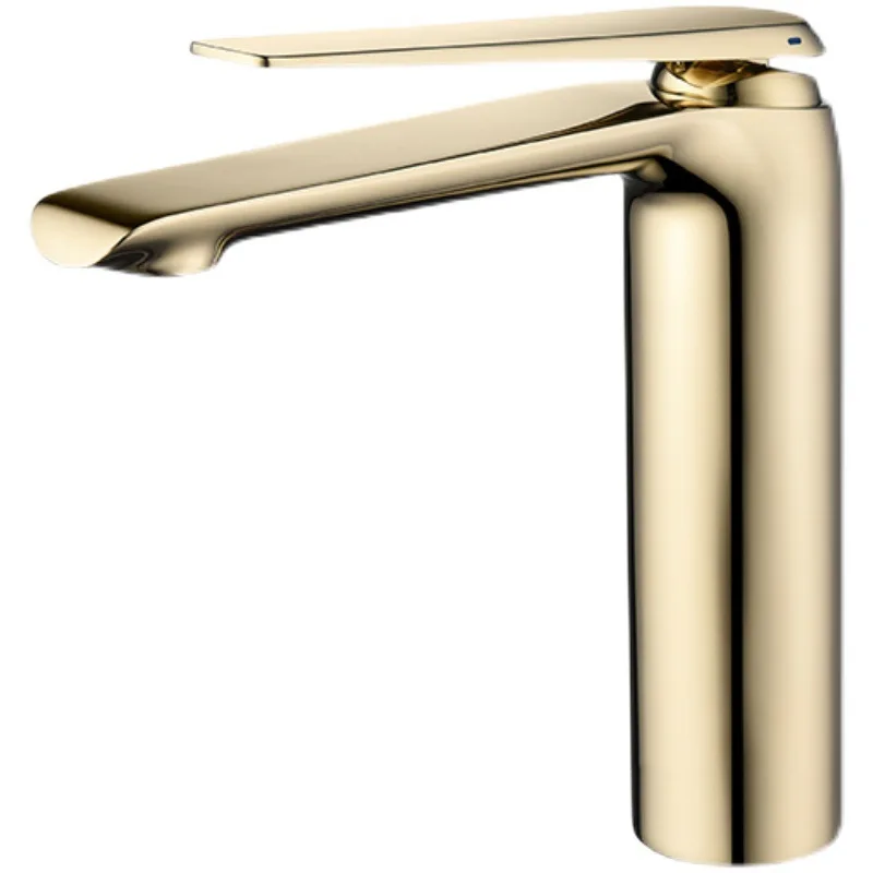 

Bathroom full copper basin faucet, golden rose gold table, single hole hot and cold faucet