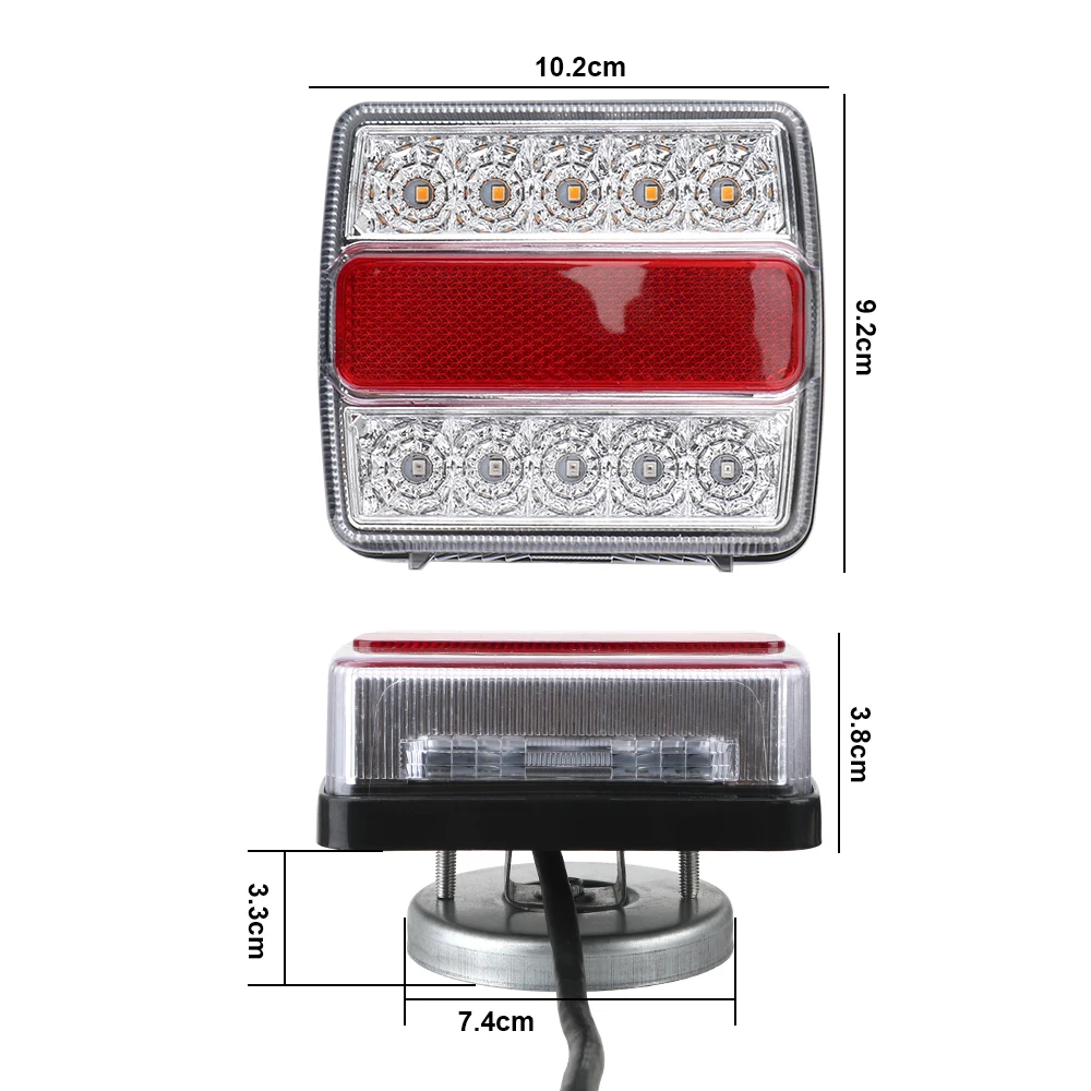 

Комбинированный задний фонарь для буксировки, 2 шт./комплект, 16 светодиодов, задний фонарь прицепа с магнитом, 12 В, задний фонарь для автомобиля, грузовика