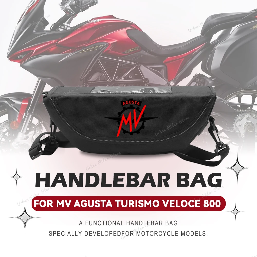 For Mv Agusta Turismo Veloce 800 Motorcycle Handlebar Travel Bag Motorcycle Waterproof And Dustproof Handlebar Storage Bag