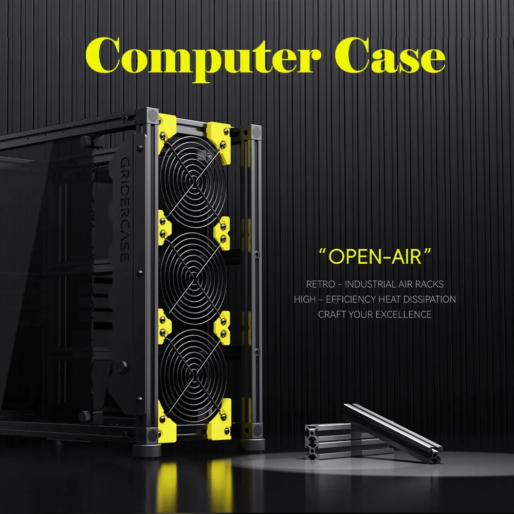 DIY Household Open Air Computer Chassis PC Case ATX/EATX Fully Compatible with 360 Degree Water Cooling Vertical Graphics Card