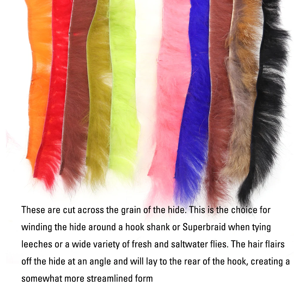 ICERIO 2PCS/bag Rabbit Zonker Strips Hare Hair Fur Fly Fishing Tying Material /Hare Dubbing Fiber for Bass Streamer Flies Making