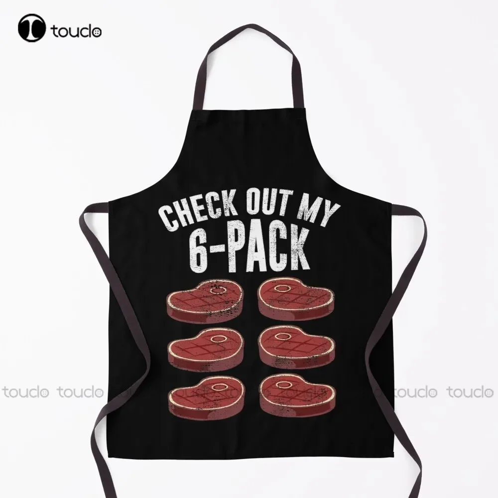 Check Out My Six Pack Diseño de carne para un amante de la carne Fitness Deportes Gimnasio Tgifts Delantal para barbacoa Delantal de camarero para mujeres Hombres Unisex Adulto