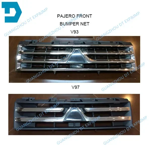 1 Piece Chrome Grille for Pajero V93 2007-2012 7450A368 Bumper Net for Montero V80 Bumper Lip Cover Clips Not Same with New