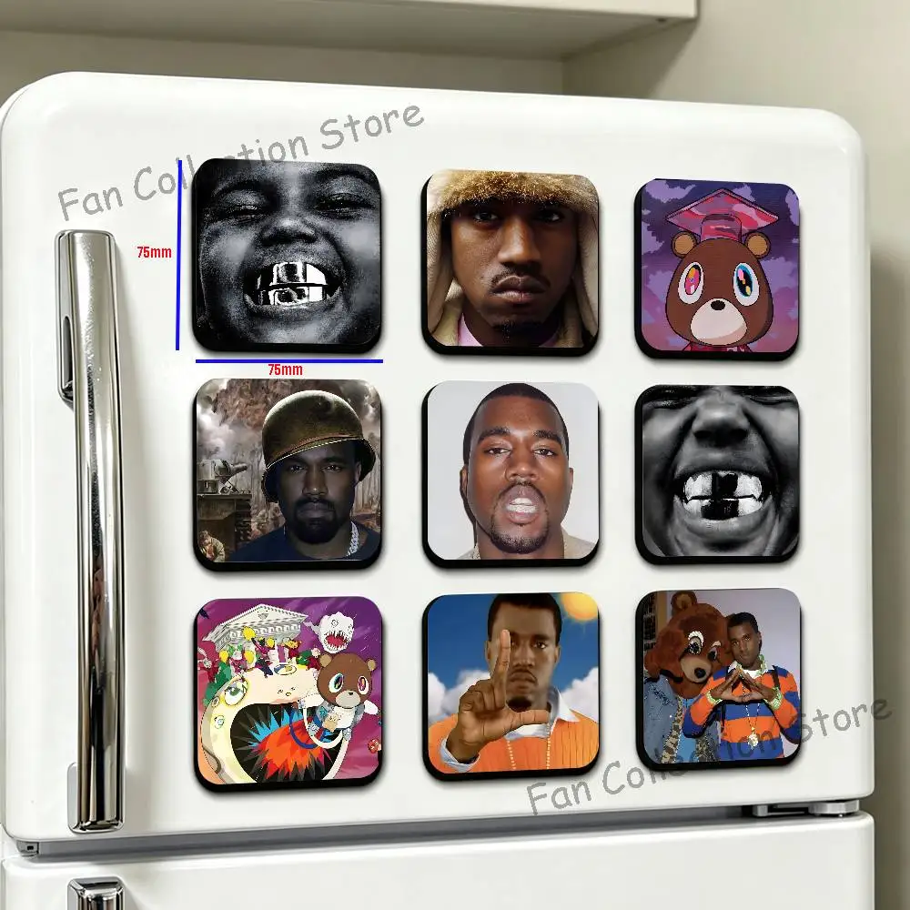 Rapper K-Kanye West Sublimation Magnet Cartoon Anime CuteFridge Magnets Personalized Sublimation Products for Kitchen