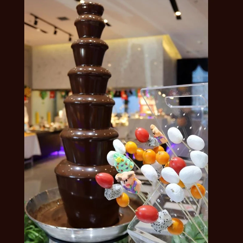 7-Layer 300W Electric Chocolate Fountain High Quality Commercial Self-Service Suitable for Restaurants